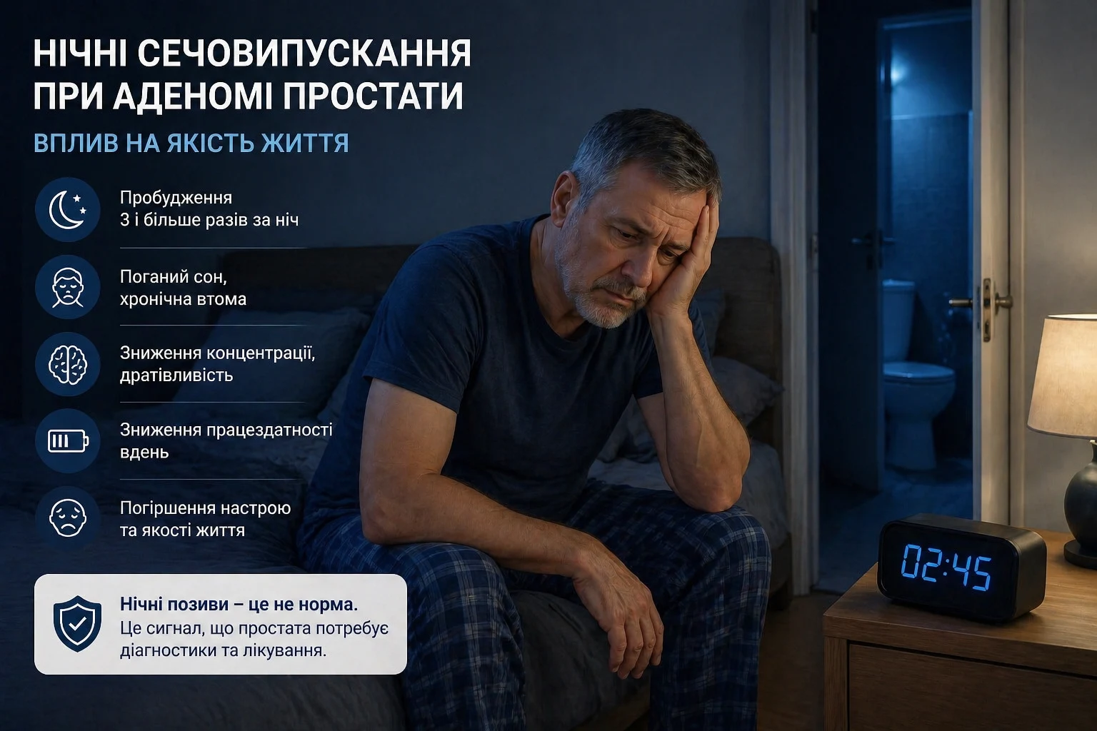 Нічні сечовипускання та порушення сну при аденомі простати