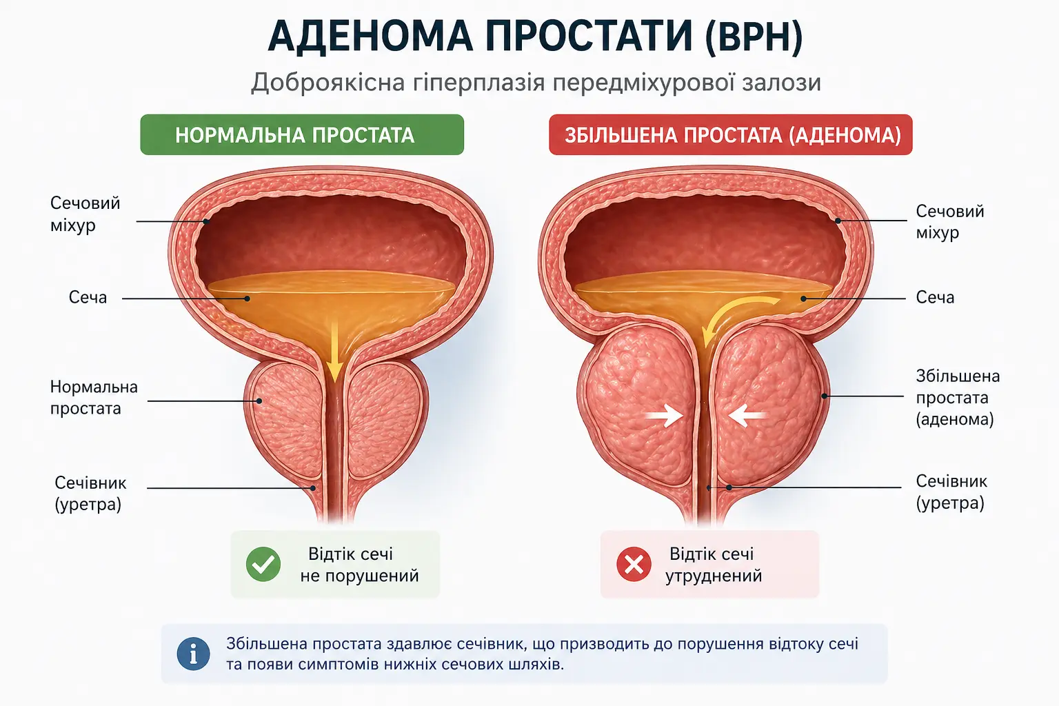 Доброякісна гіперплазія простати та звуження уретри